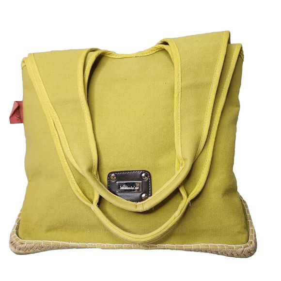 Saldarini 1882 COMO ITALY Espadrille ESPABAG TOTE Lime Green 14 x 11 - Picture 1 of 16